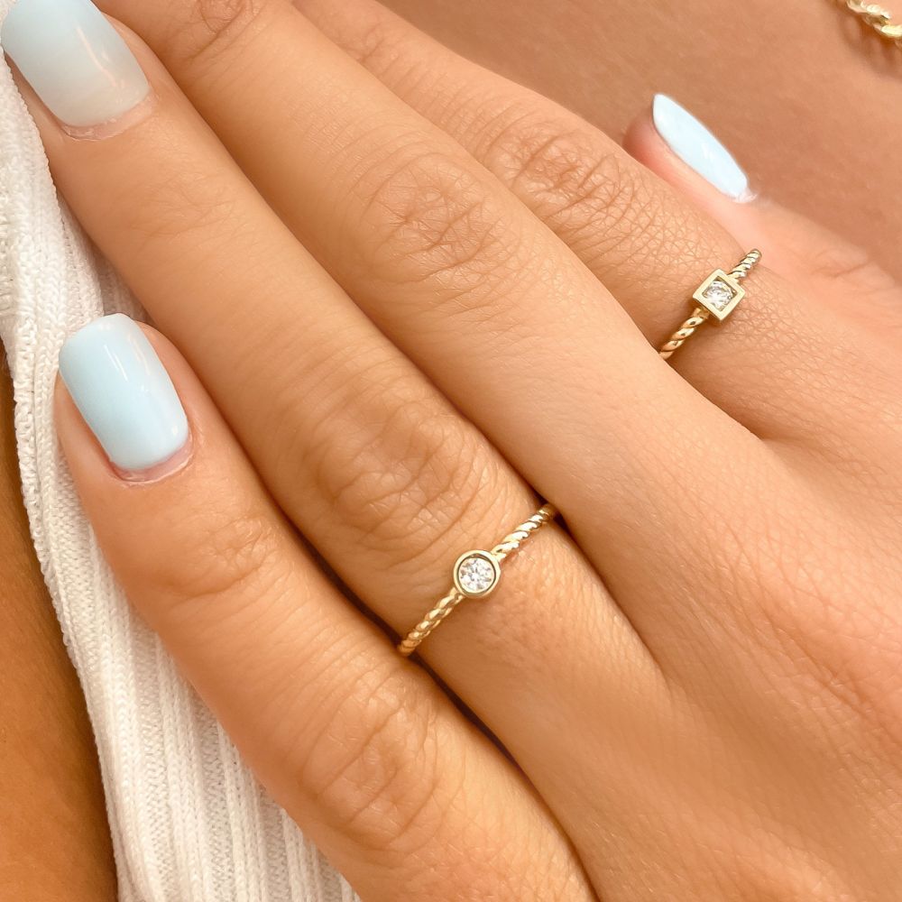 gold rings | 14K Yellow Gold Rings - Laura braid