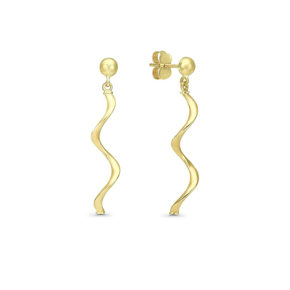 Gold Earrings | 14K Yellow Gold Earrings - Tiger Lily