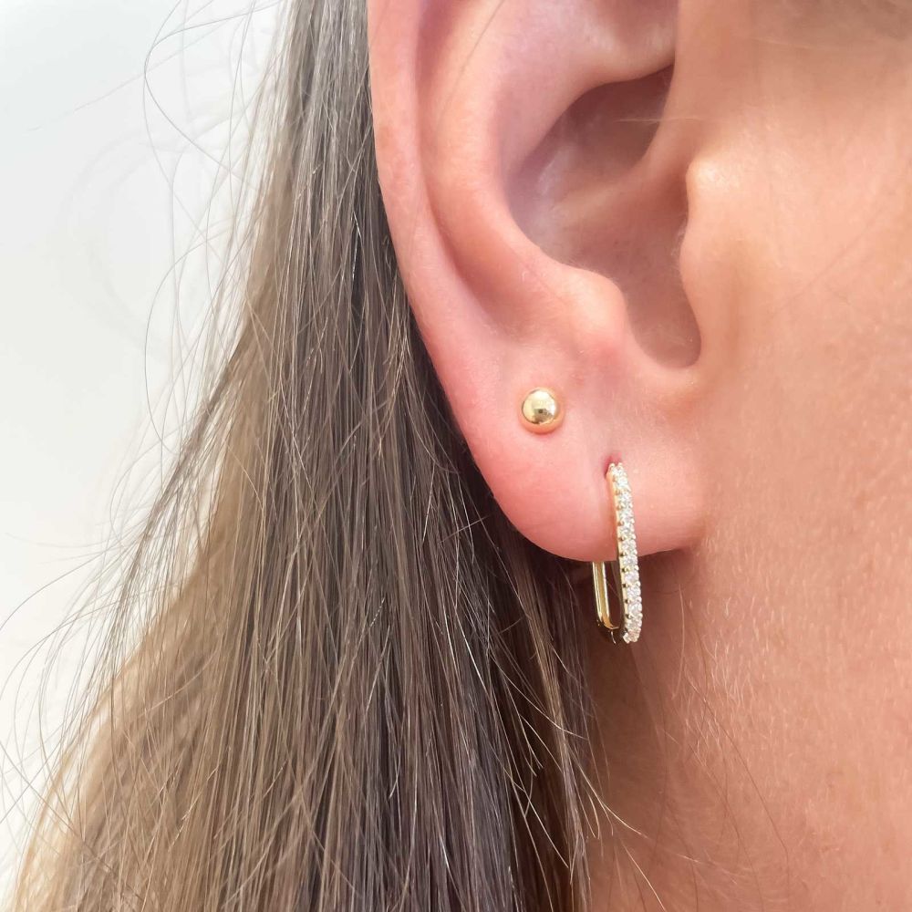 Gold Earrings | 14K Yellow Gold Women's Hoop Earrings - Malibu