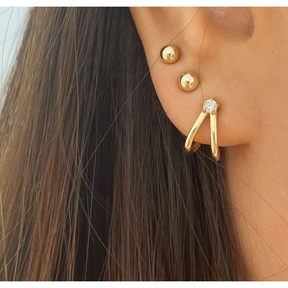 Gold Earrings | 14K Yellow Gold Earrings - Secret