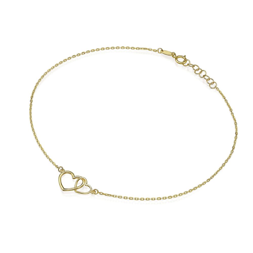 Women’s Gold Jewelry | 14K Yellow Gold Ankl Bracelet - United Hearts