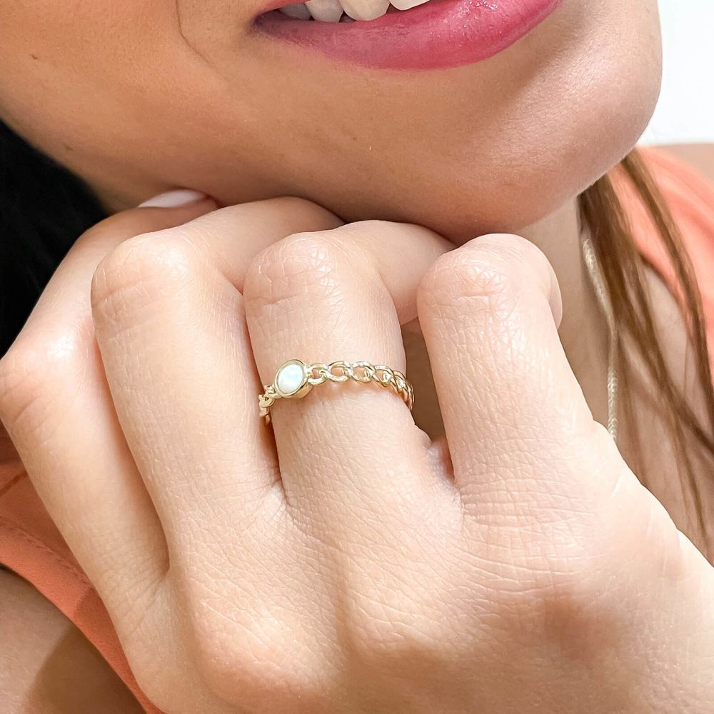 gold rings | 14K Yellow Gold Rings - Amber