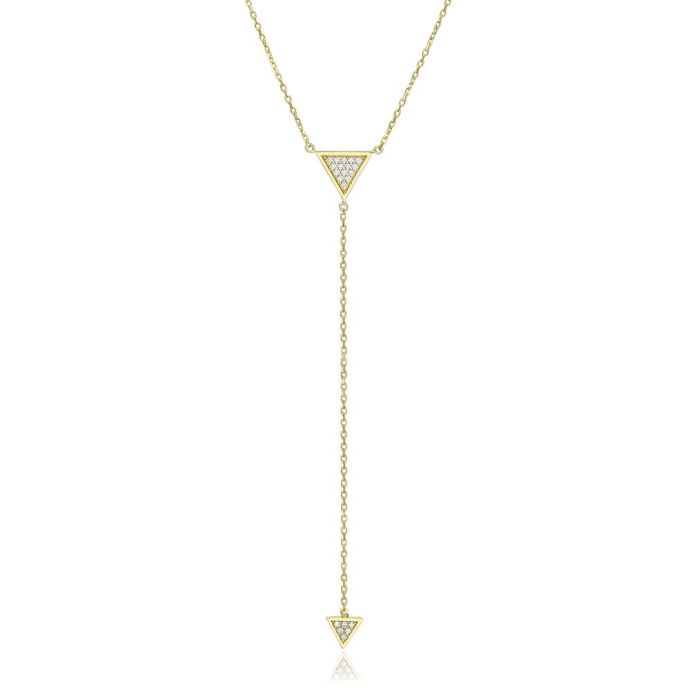 Women’s Gold Jewelry | 14k Yellow gold women's pendant  - Dangling pyramid