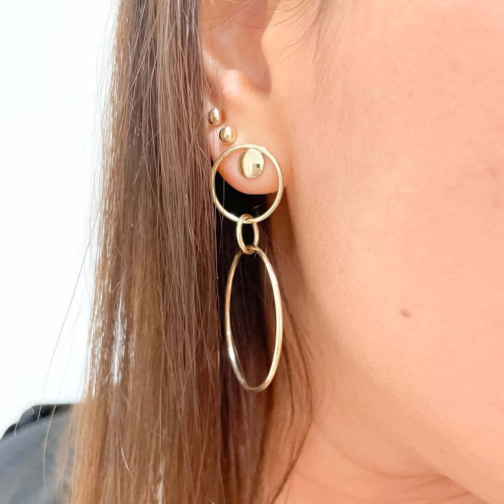 Gold Earrings | 14K Yellow Gold Women's Earrings - Pompeii