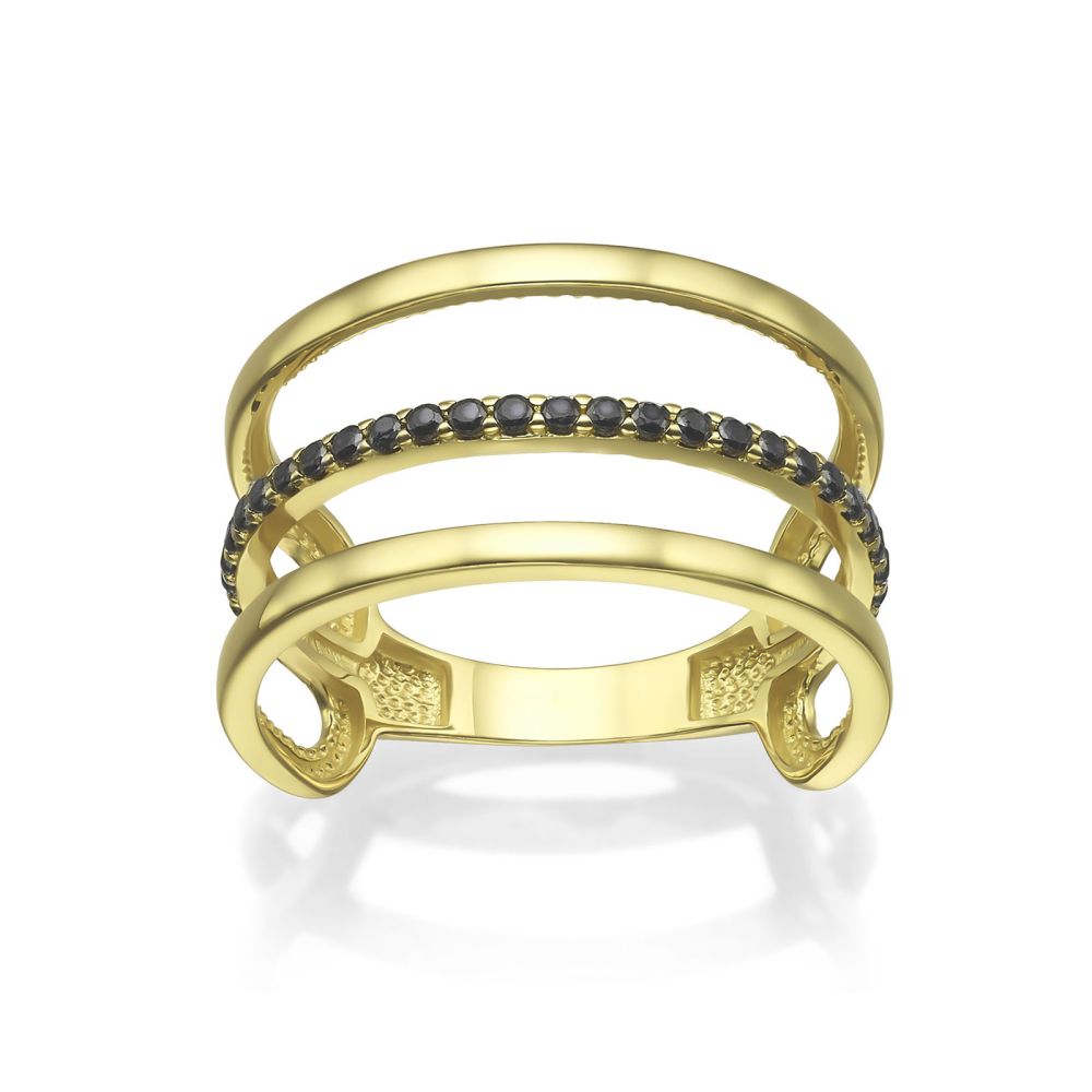 gold rings | 14K Yellow Gold Rings - Black Belinda