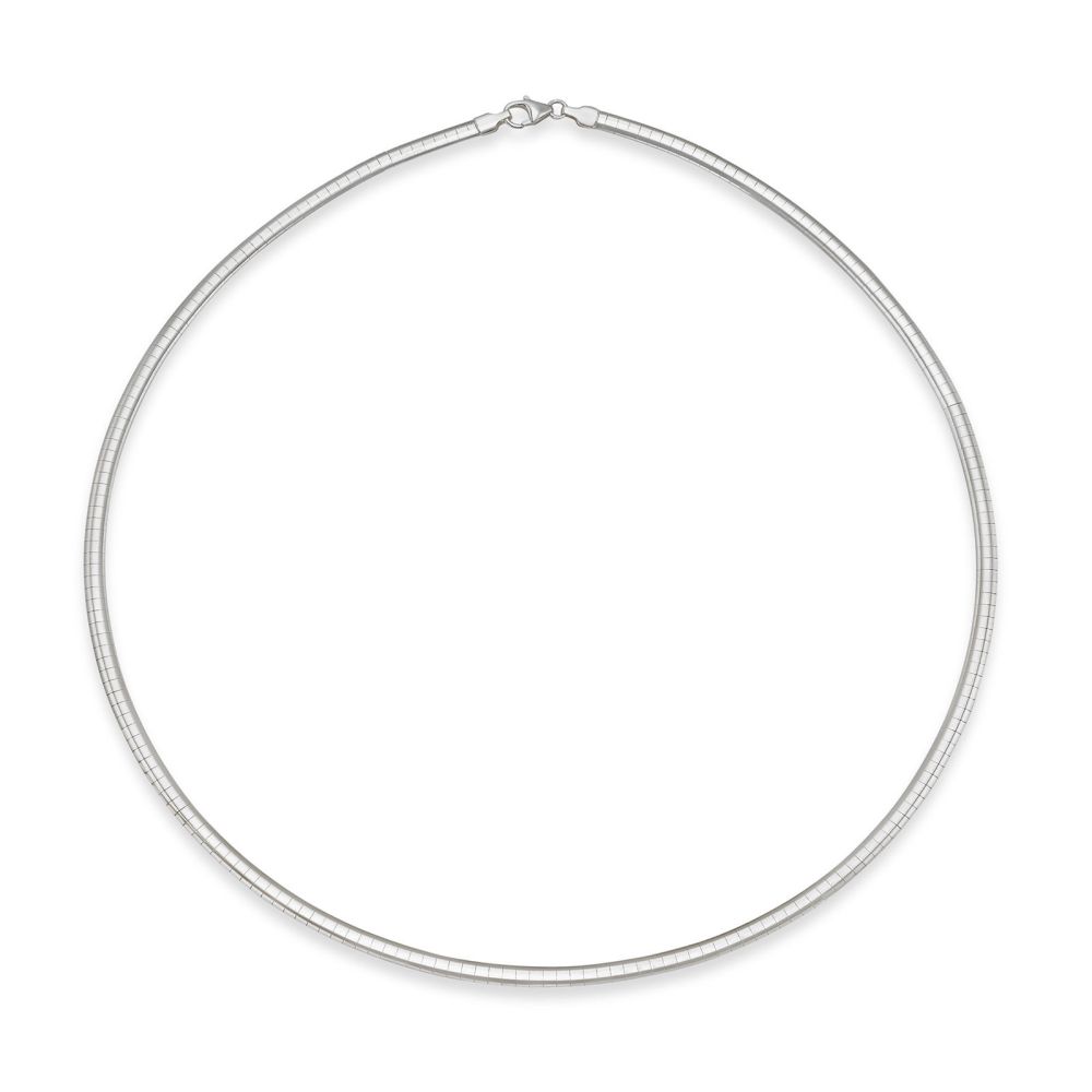 Gold Chains | 14K White Gold Chain - Double sided collar