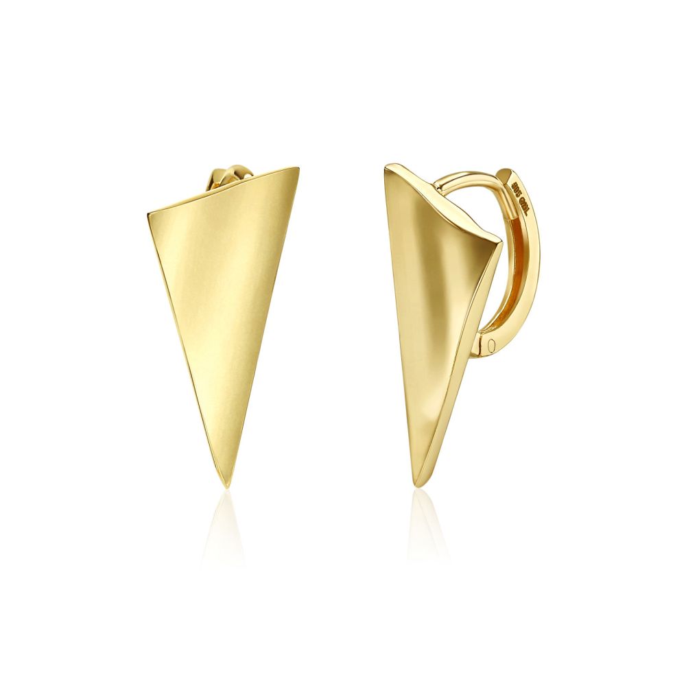 Gold Earrings | 14K Yellow Gold Women's Hoop Earrings - Sail Hoop