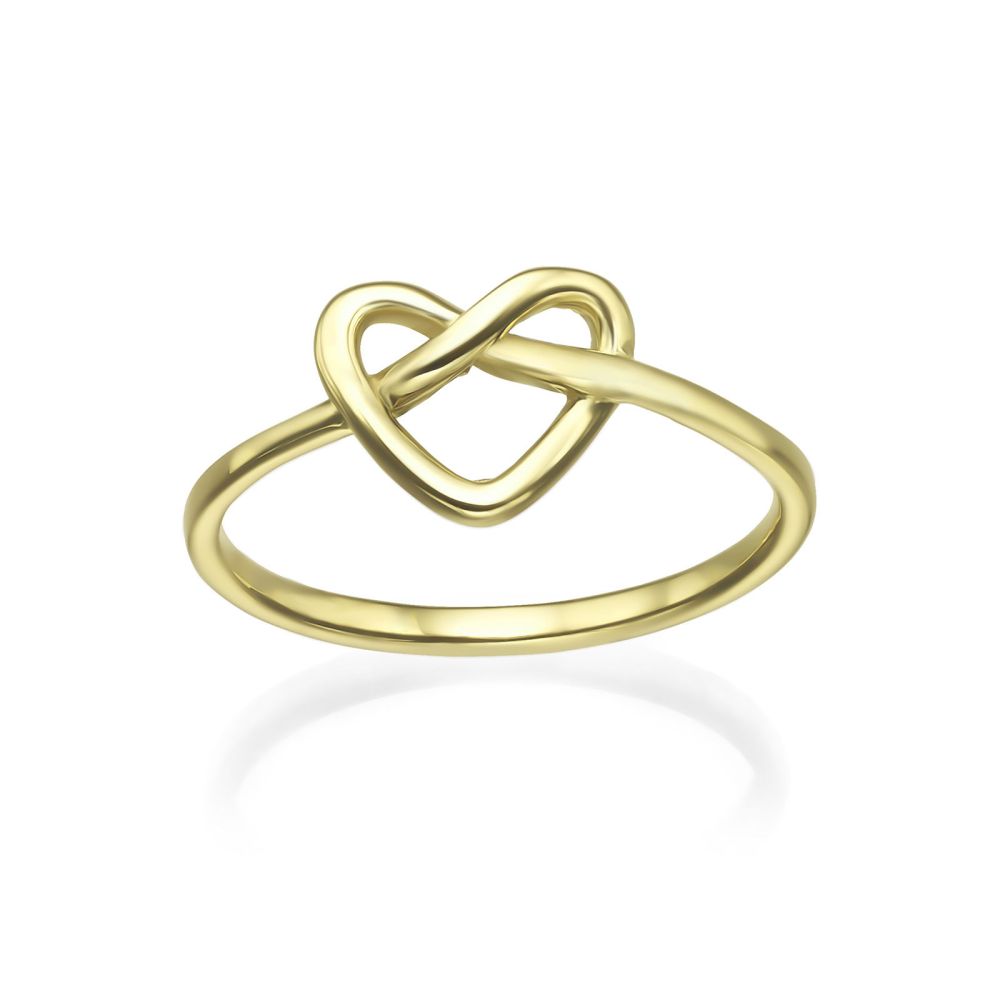 gold rings | 14K Yellow Gold Rings - Heart connection