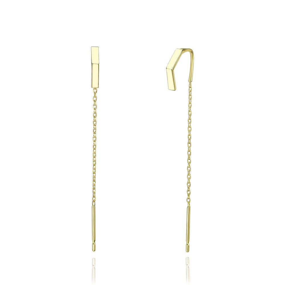 Women’s Gold Jewelry | 14K Yellow Gold Dangle Earrings - Open Triangle