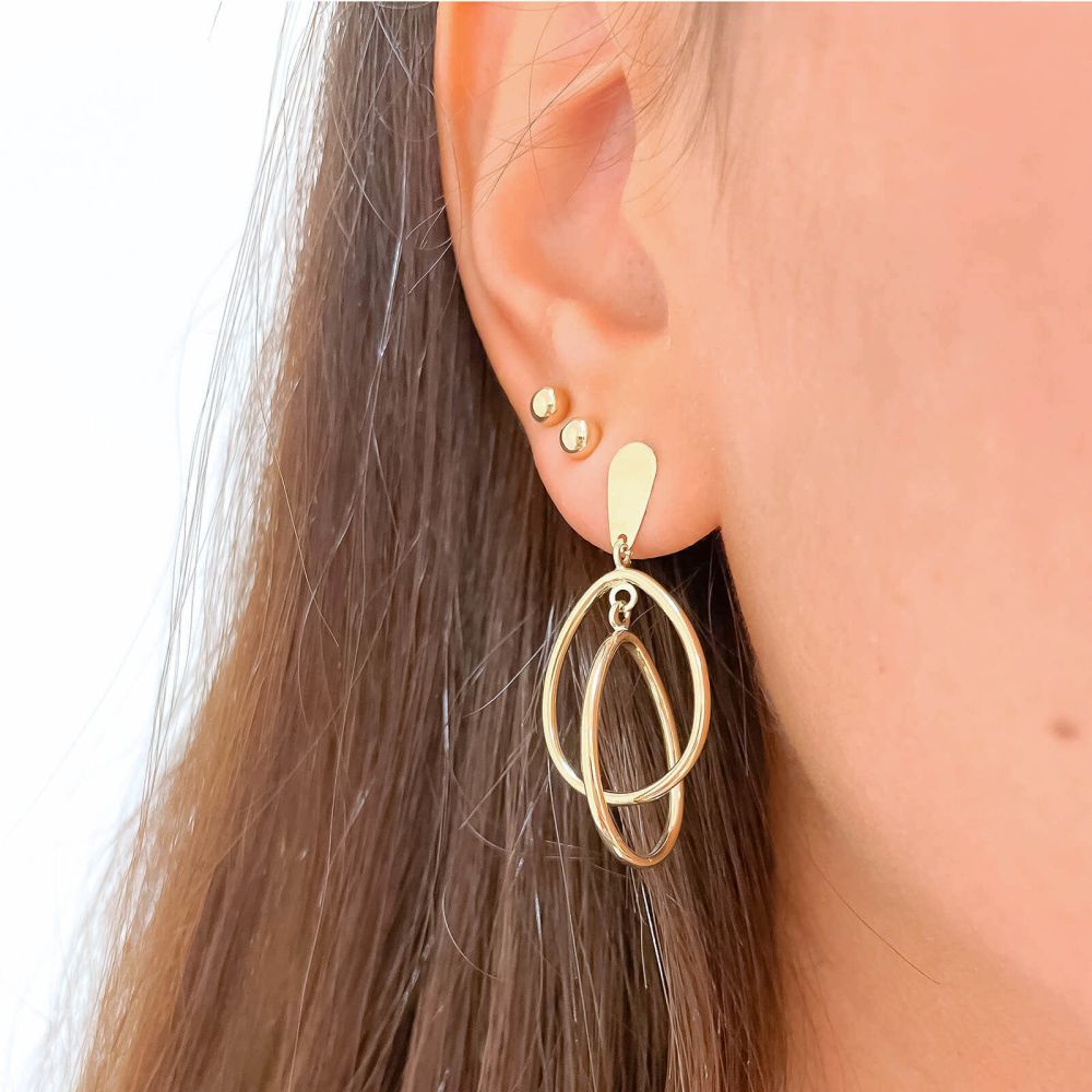 Gold Earrings | 14K Yellow Gold Women's Earrings - Troy