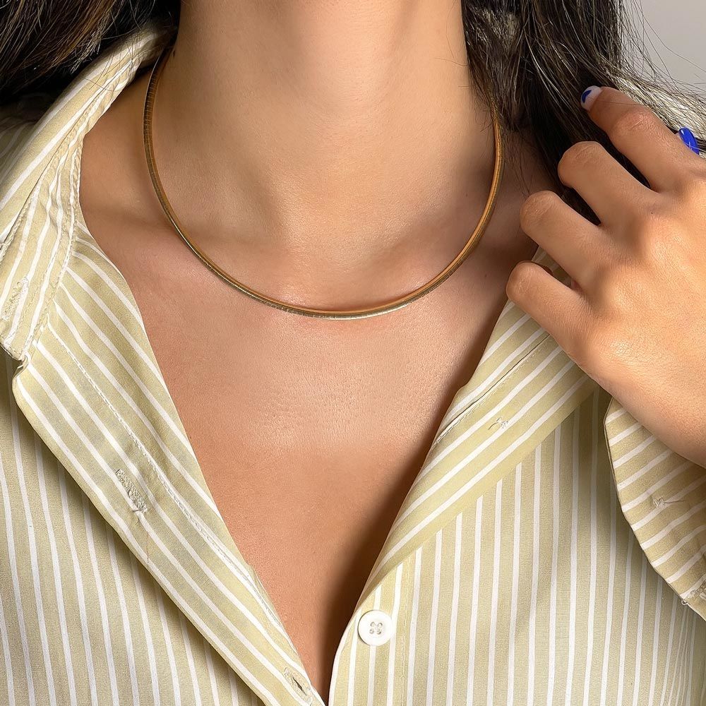 Gold Chains | 14K Yellow Gold Chain - Double sided collar