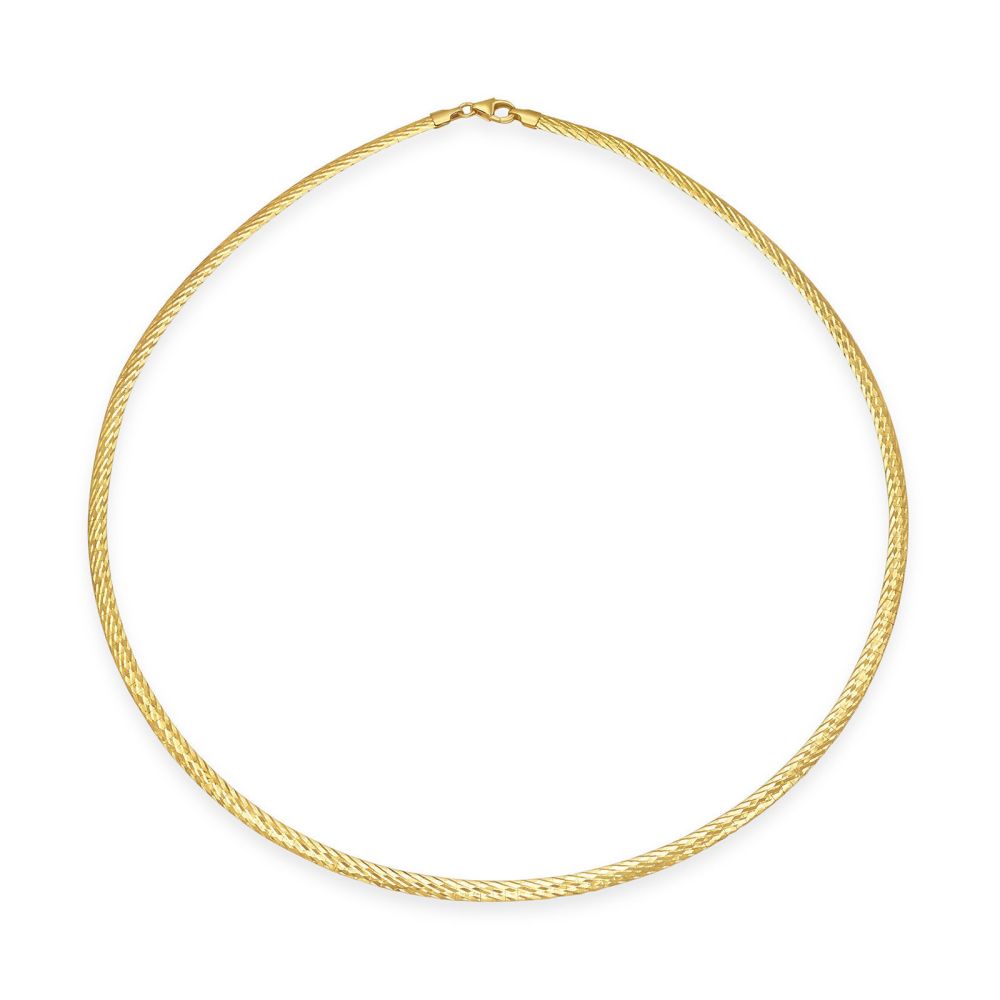 Gold Chains | 14K Yellow Gold Chain - Double sided collar