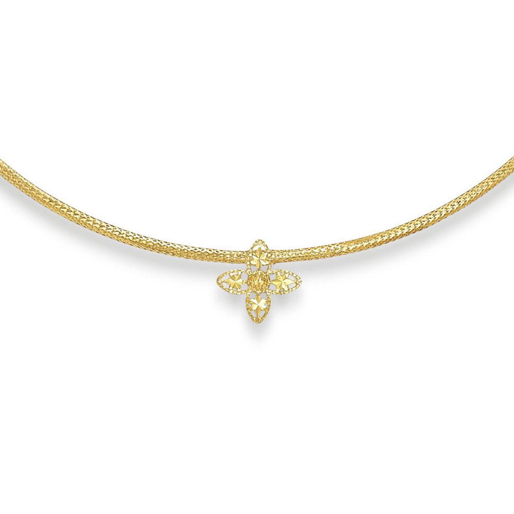 Gold Pendant | 14k Yellow gold women's pendant - Oval with Stars