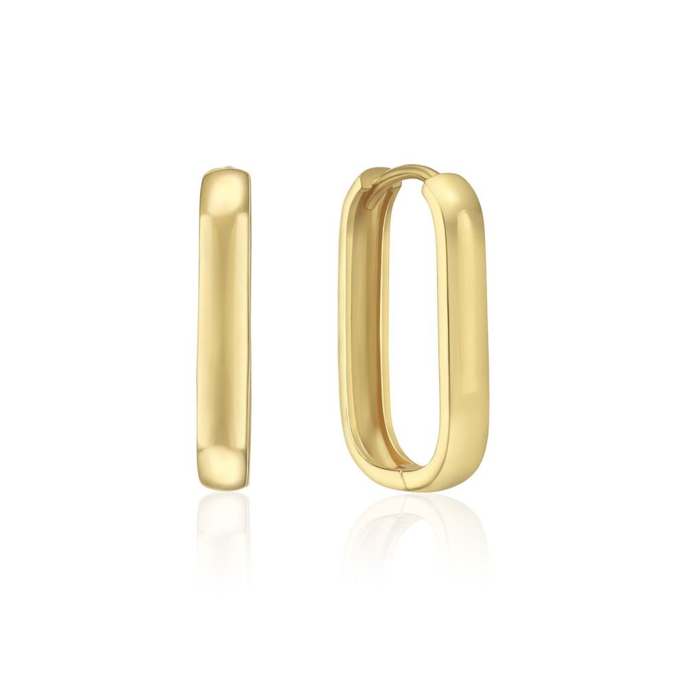 Gold Earrings | 14K Yellow Gold Women's Hoop Earrings - Dallas