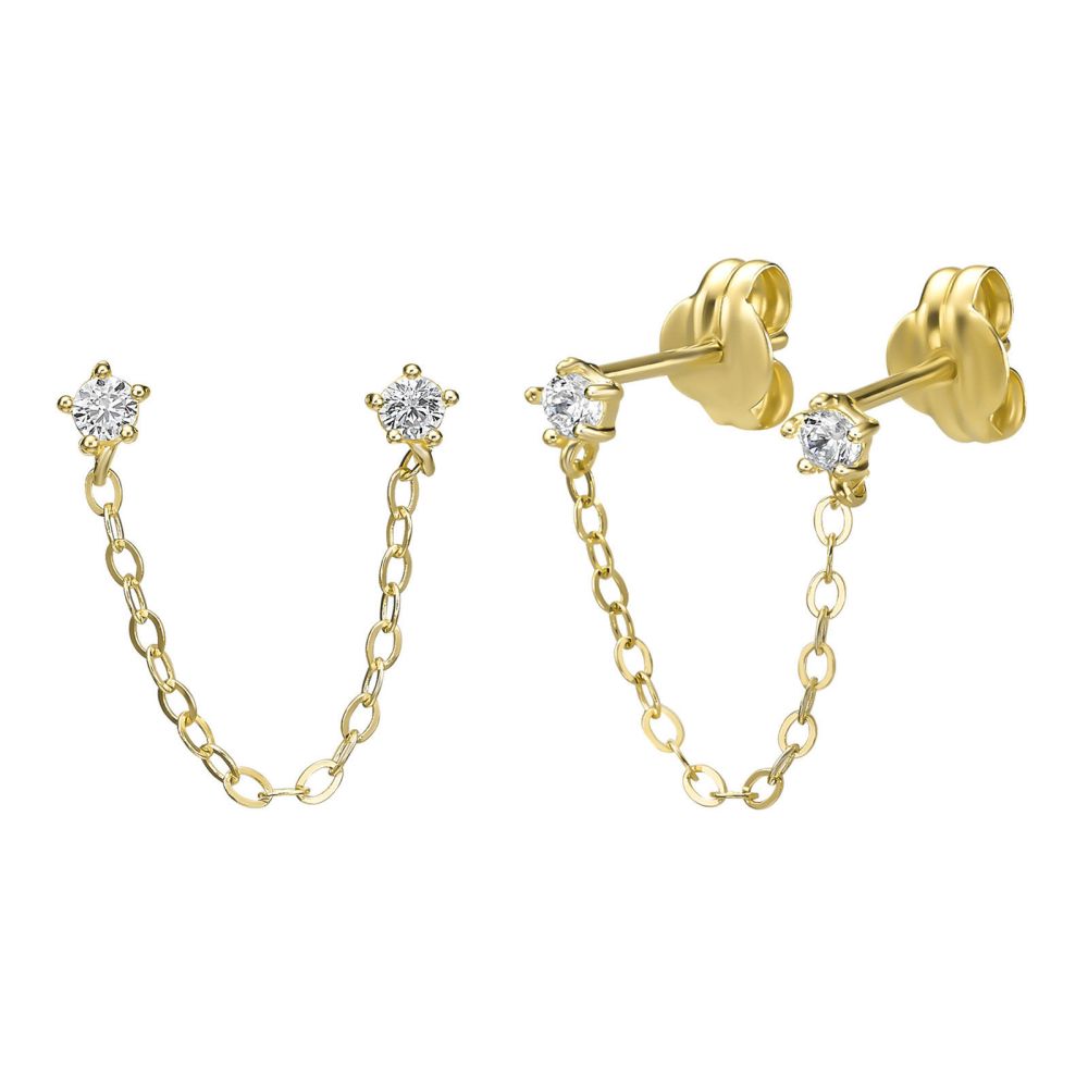 Gold Earrings | 14K Yellow Gold Earrings - Sansa