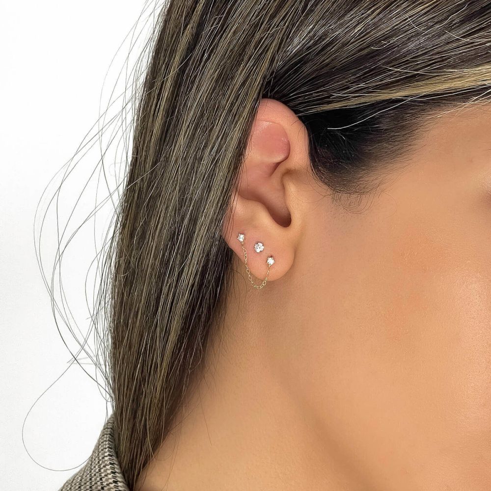 Gold Earrings | 14K Yellow Gold Earrings - Sansa