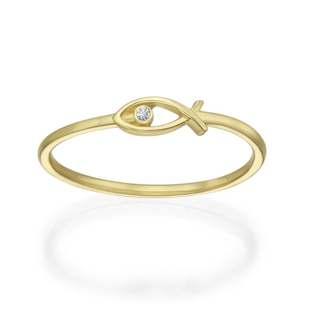 gold rings | 14K Yellow Gold Rings - Shimmering goldfish