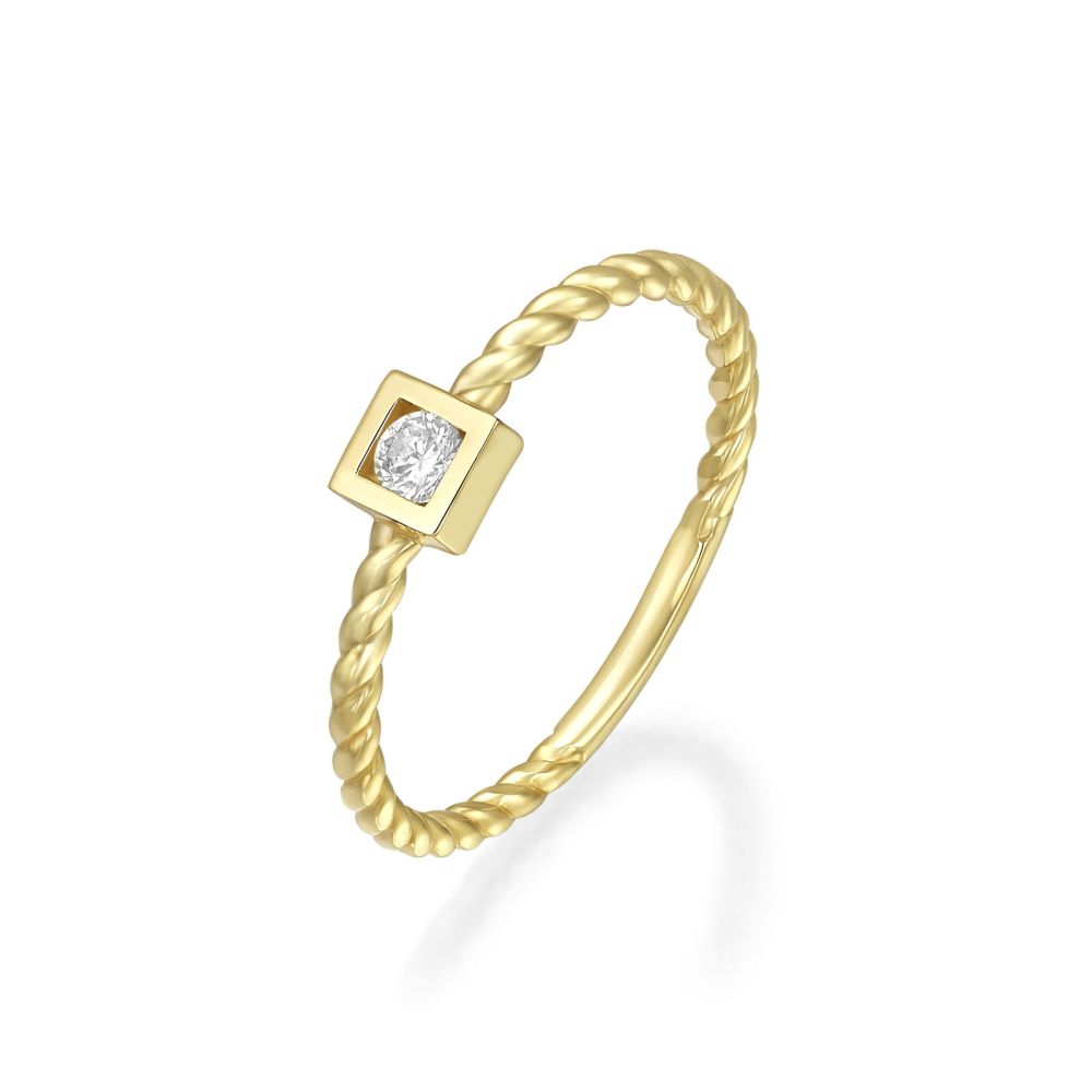 gold rings | 14K Yellow Gold Rings - Nicolette braid Square