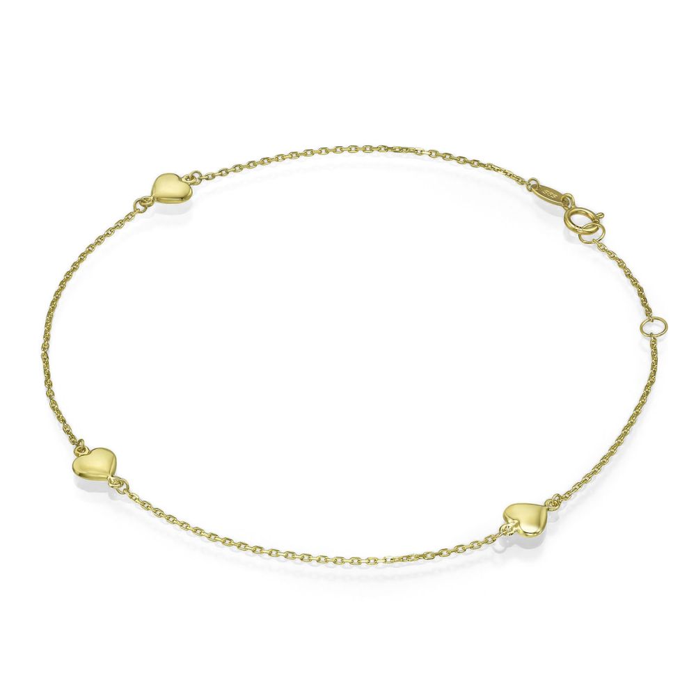 Women’s Gold Jewelry | 14K Yellow Gold Ankle Bracelet - Adriana Heart