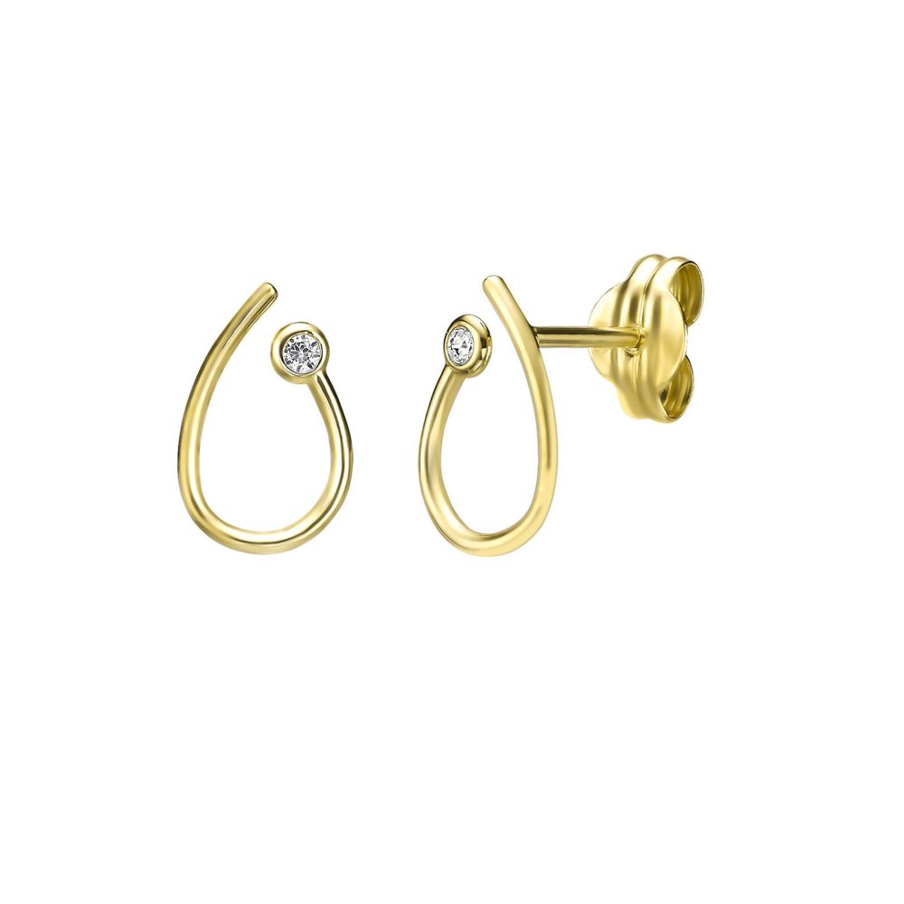 Gold Earrings | 14K Yellow Gold Earrings - Beyla