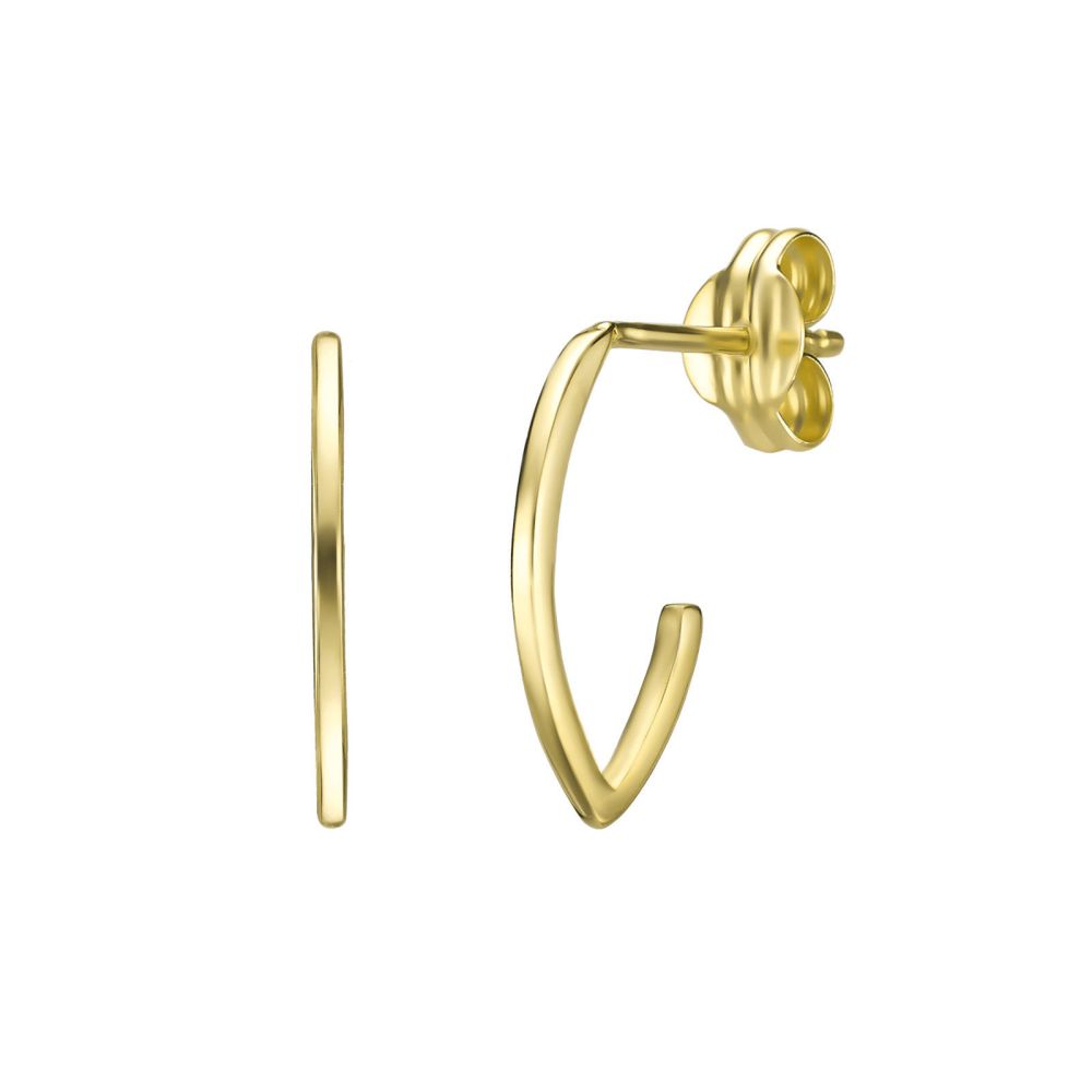 Gold Earrings | 14K Yellow Gold Earrings - Thin Haggis