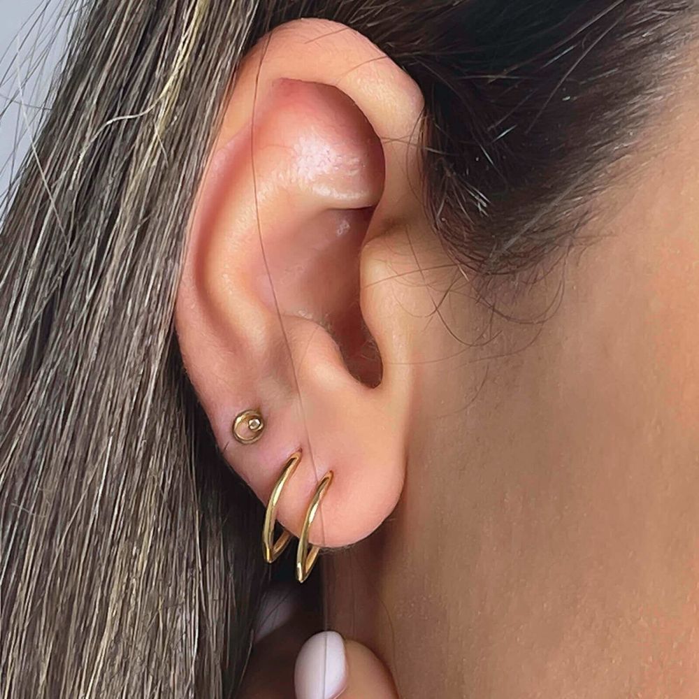Gold Earrings | 14K Yellow Gold Earrings - Thin Haggis