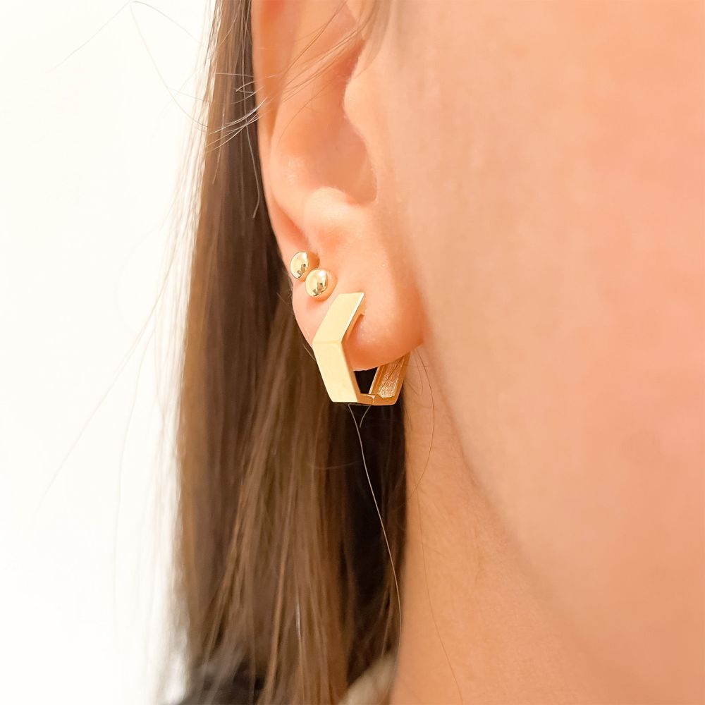 Gold Earrings | 14K Yellow Gold Women's Earrings - Berlin Hoops
