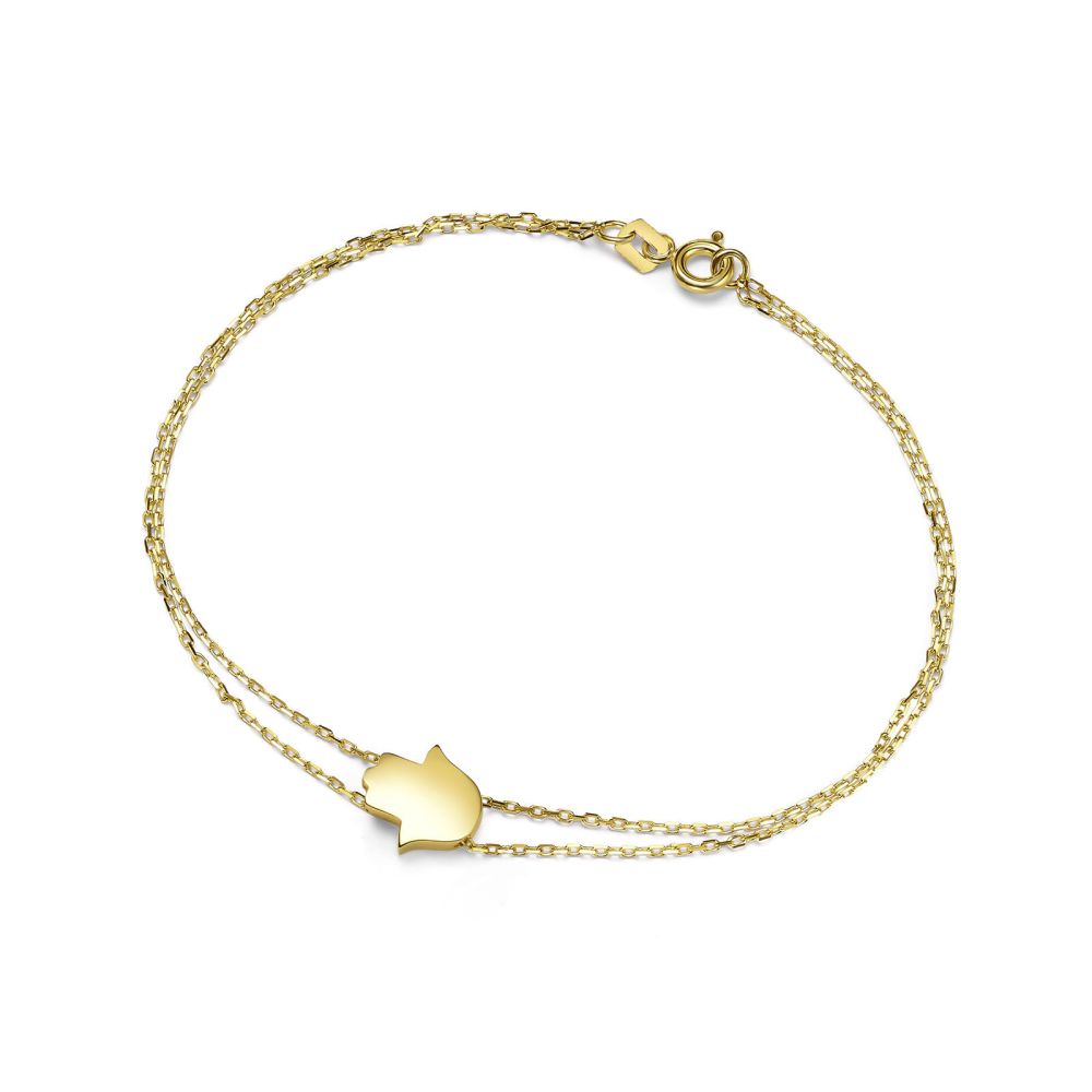 Women’s Gold Jewelry | 14K Yellow Gold Women's Bracelet - Hamsa