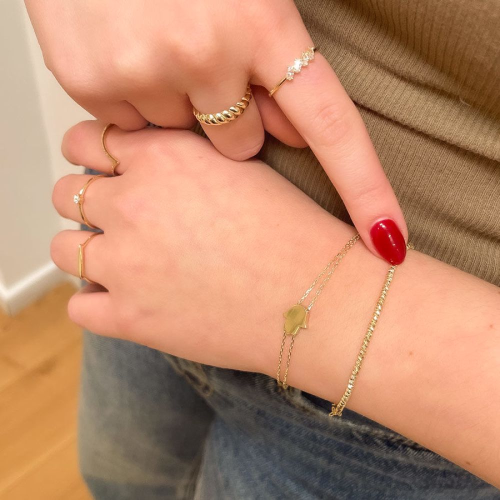 Women’s Gold Jewelry | 14K Yellow Gold Women's Bracelet - Hamsa