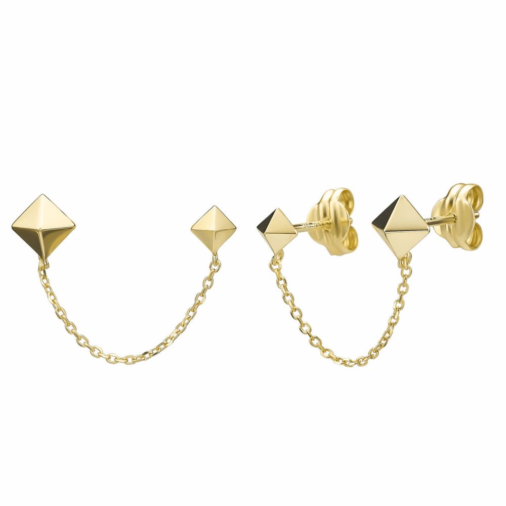 Gold Earrings | 14K Yellow Gold Earrings - Nessia