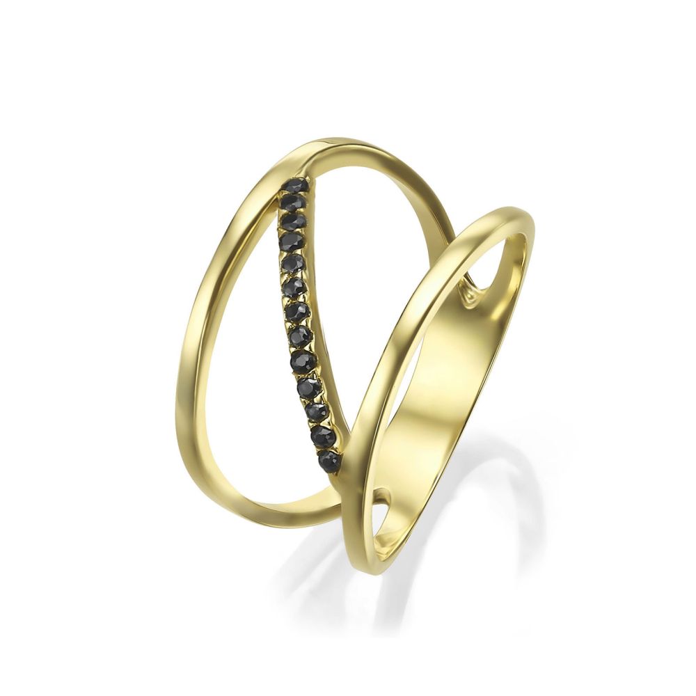 gold rings | 14K Yellow Gold Rings - Black Belen