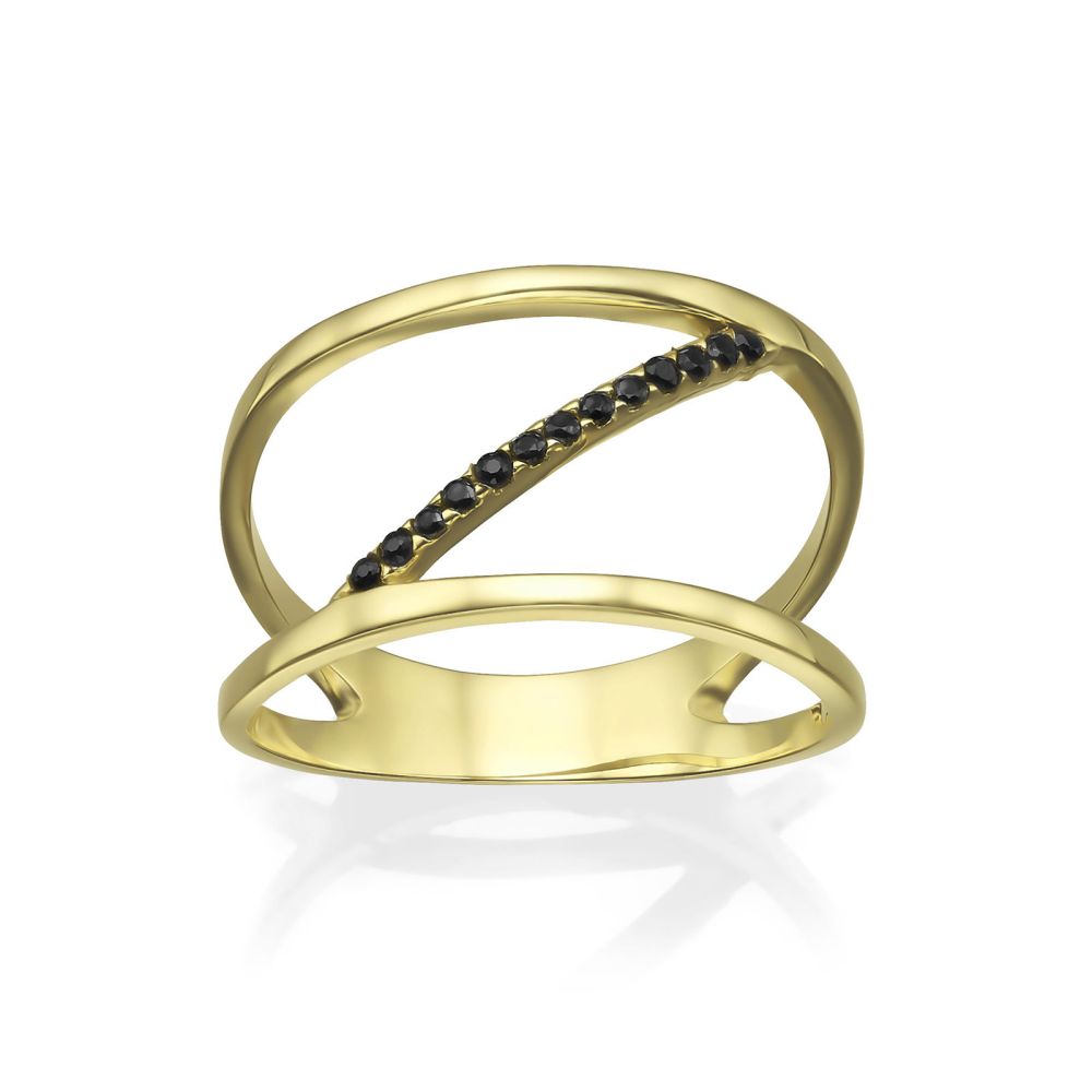 gold rings | 14K Yellow Gold Rings - Black Belen