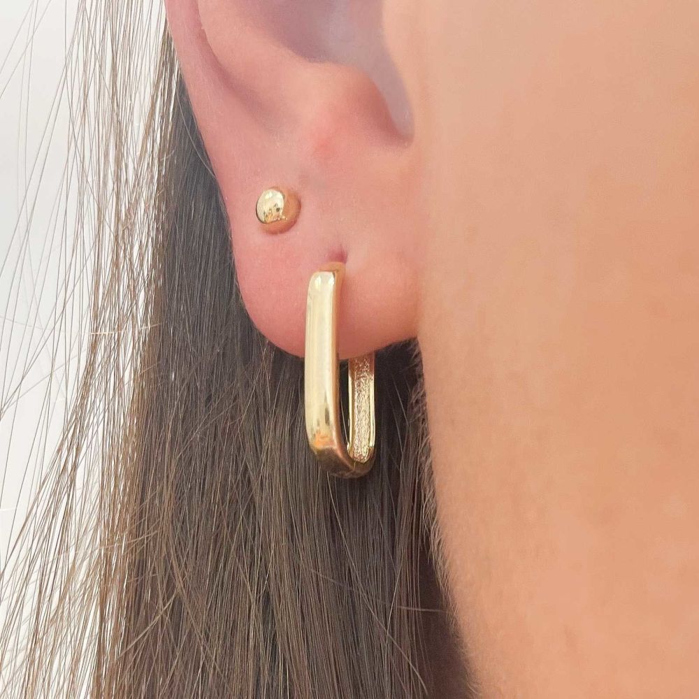 Gold Earrings | 14K Yellow Gold Women's Hoop Earrings - Dallas