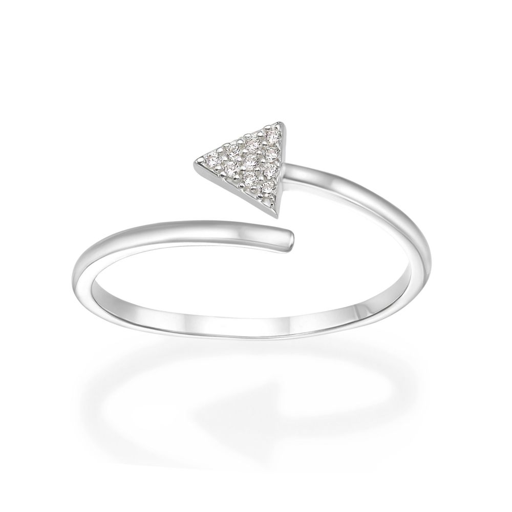 Women’s Gold Jewelry | 14K White Gold Rings - Shimmering arrow