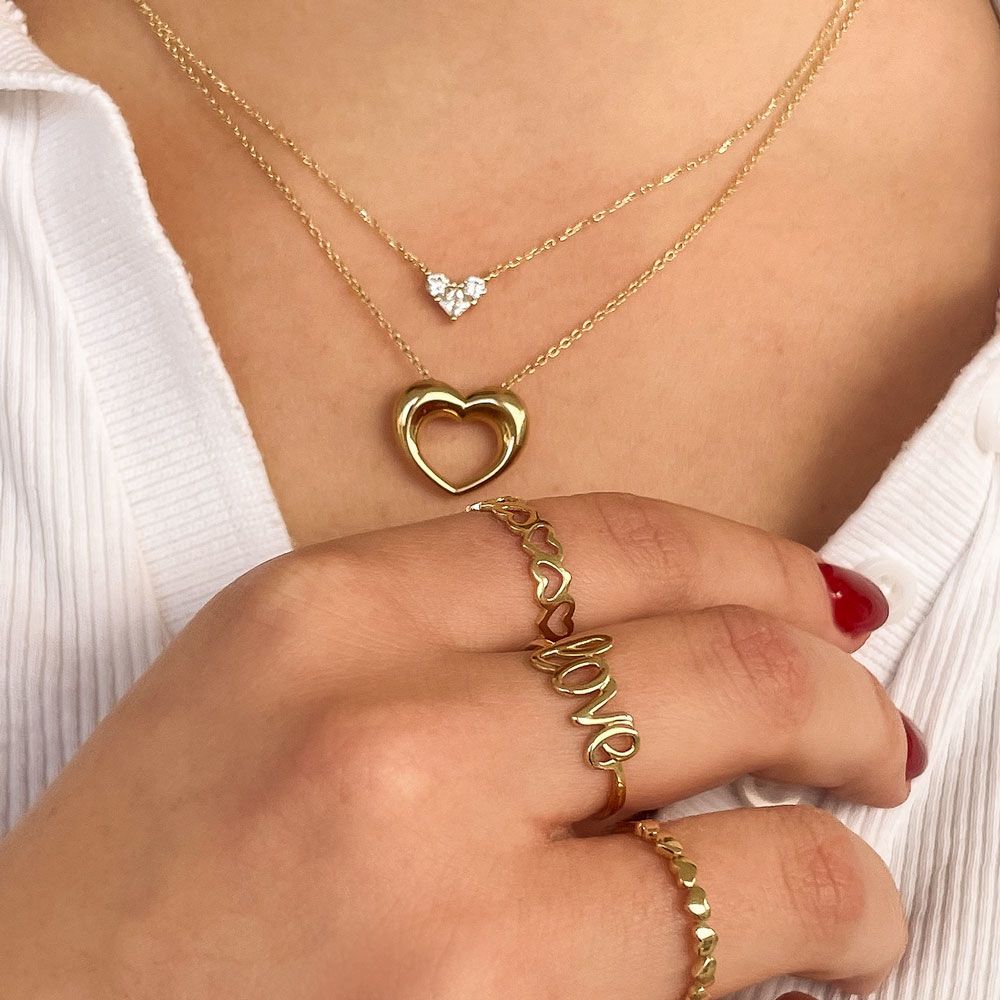 Women’s Gold Jewelry | 14k Yellow gold women's pendant  - Heart of Fibi