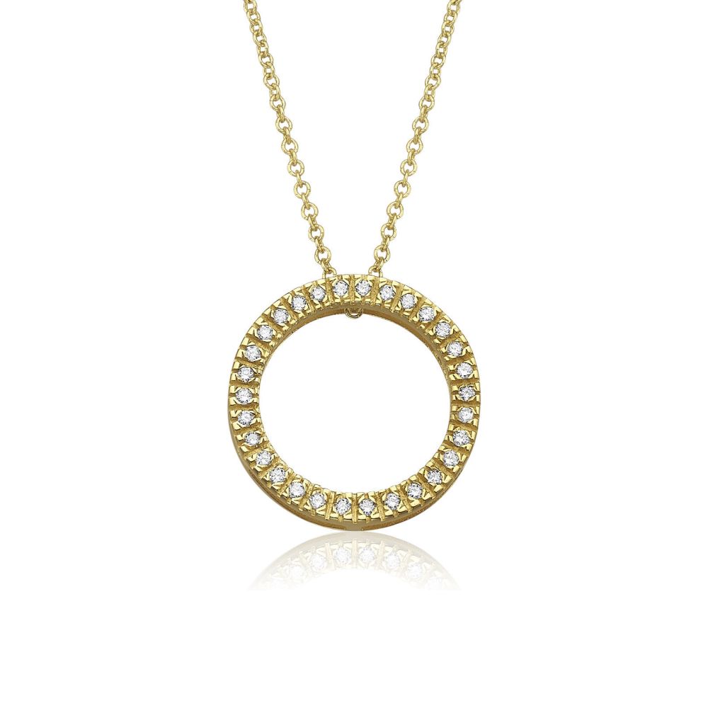 Women’s Gold Jewelry | 14K Yellow Gold Diamond Women's Pendant - Diamonds Circle of Life