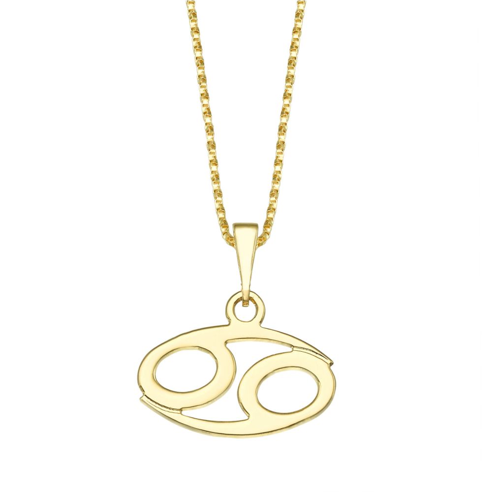 Girl's Jewelry | Pendant and Necklace in 14K Yellow Gold - Cancer