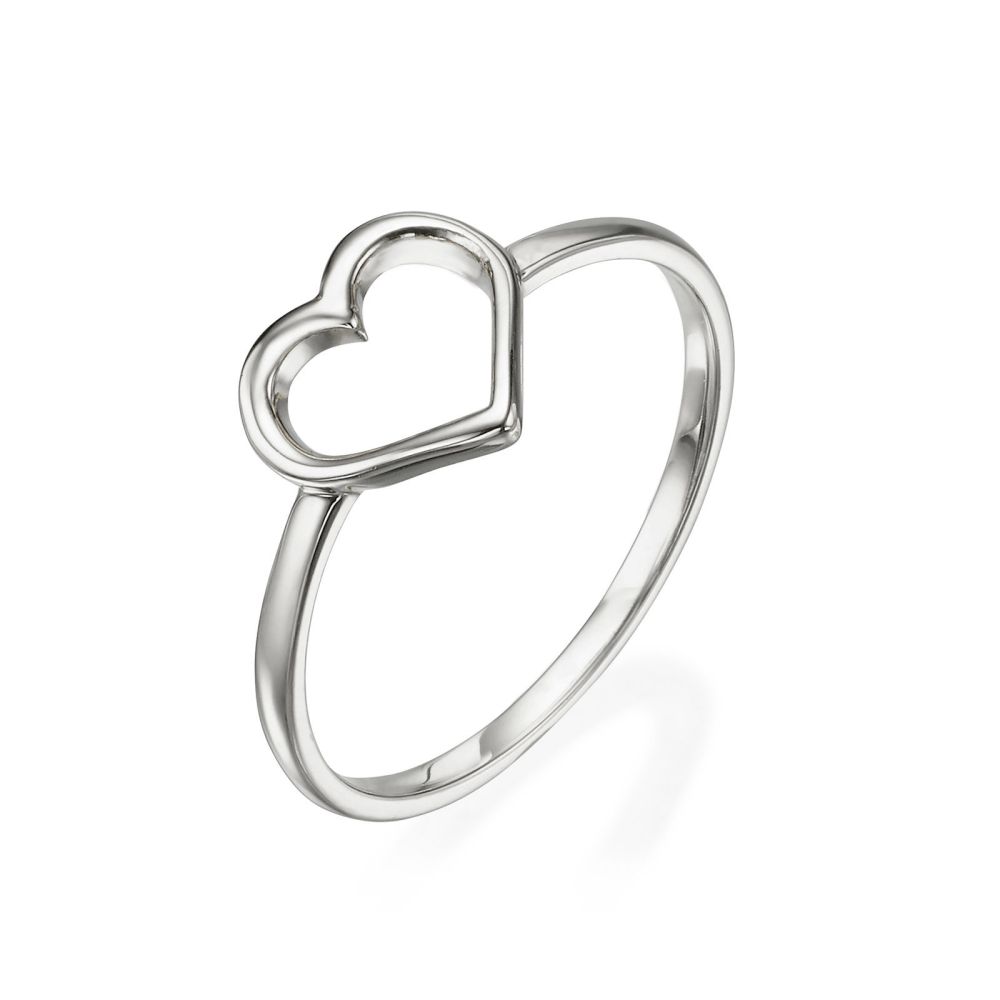 Women’s Gold Jewelry | Ring in 14K White Gold - Heart
