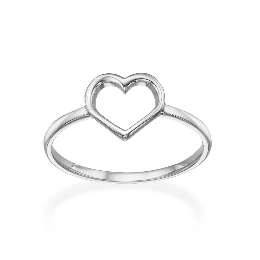 Women’s Gold Jewelry | Ring in 14K White Gold - Heart