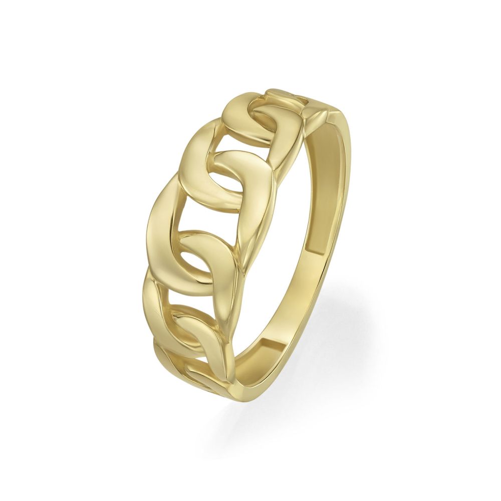 gold rings | 14K Yellow Gold Rings - Flat Links