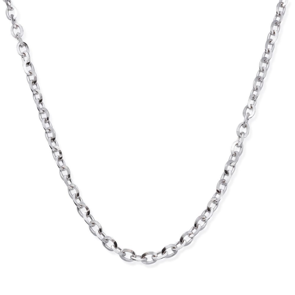 Jewelry for Men | 14K White Gold Chain for Men Rollo 2.2mm Thick, 21.45