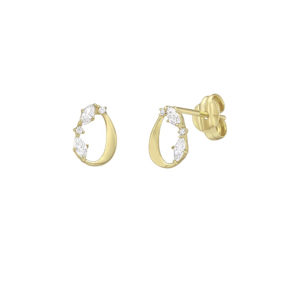 Gold Earrings | 14K Yellow Gold Earrings - Nell
