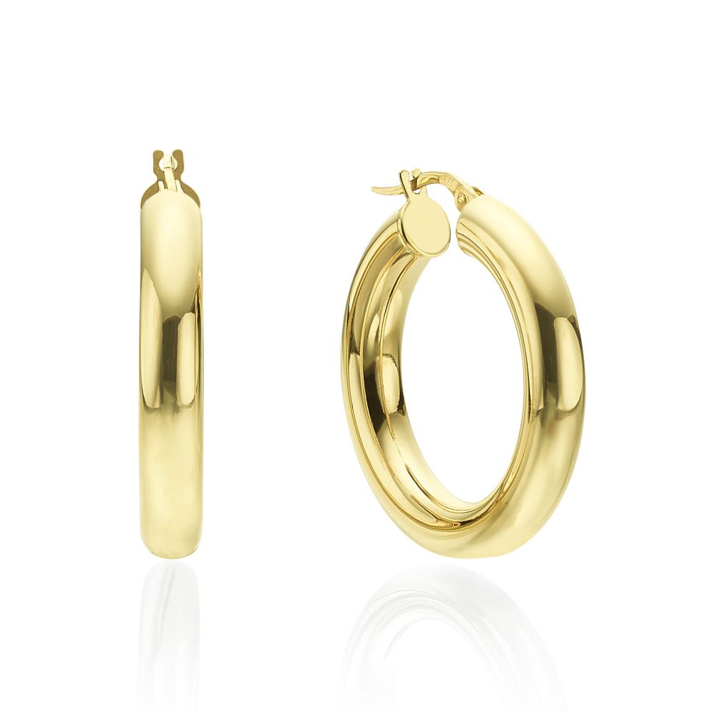 Women’s Gold Jewelry | 14K Yellow Gold Women's Earrings - M (thick)