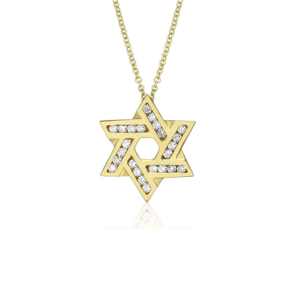 Women’s Gold Jewelry | 14K Yellow Gold Diamond Women's Pendant - Diamonds Star of David