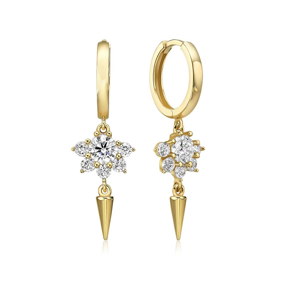 Gold Earrings | 14K Yellow Gold Women's Earrings -Charm Sterlite