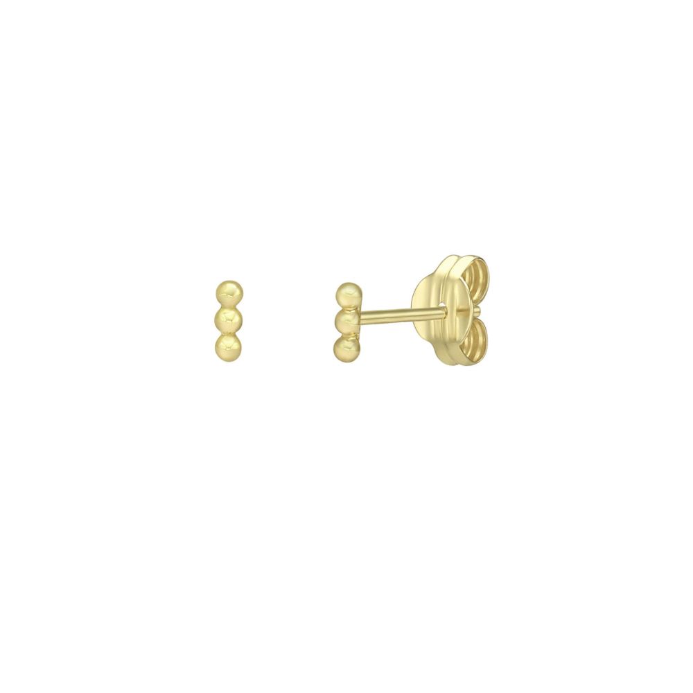 Gold Earrings | 14K Yellow Gold Earrings - Ball bar