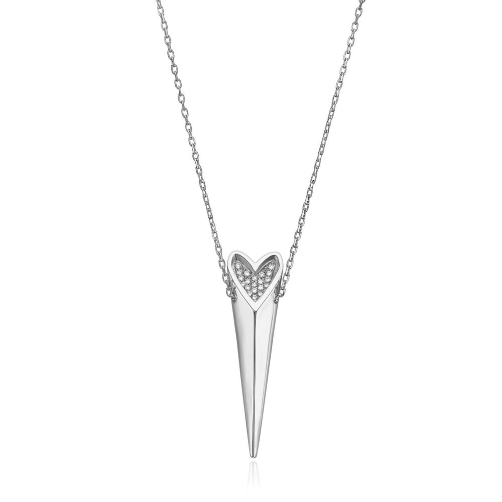 Women’s Gold Jewelry | 14K White Gold Diamond Women's Pendant - sparkling wild heart