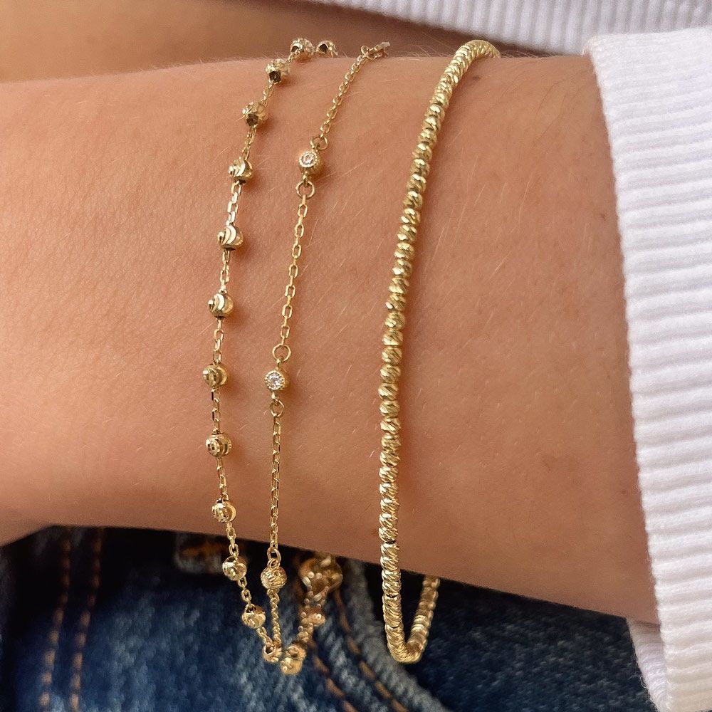 Women’s Gold Jewelry | 14K White Gold Women's Bracelets - Balls