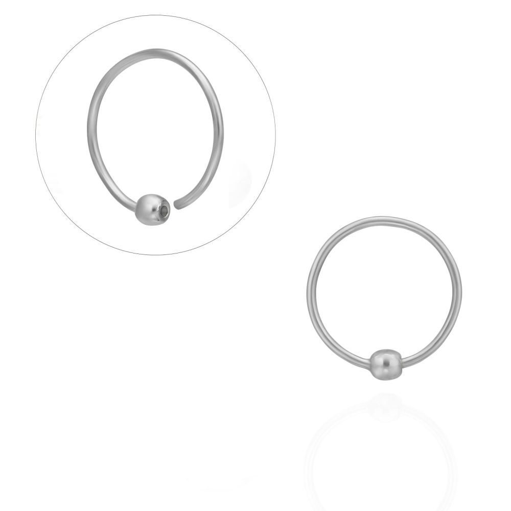 Piercing | Helix / Tragus Piercing in 14K White Gold with Gold Ball - Small