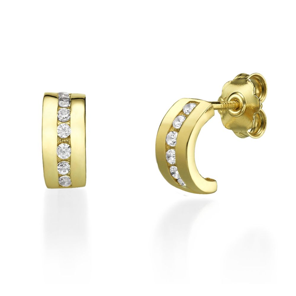 Girl's Jewelry | 14K Yellow Gold Teen's Stud Earrings - Madison